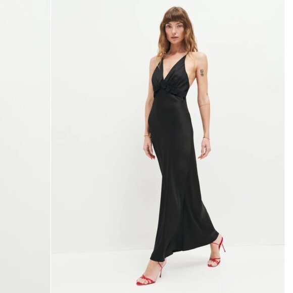 reformation madrigal satin dress Reformation Madrigal Silk Dress by Reformation